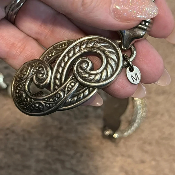 Brighton Bali Hai Silver Chain Belt Size Medium
